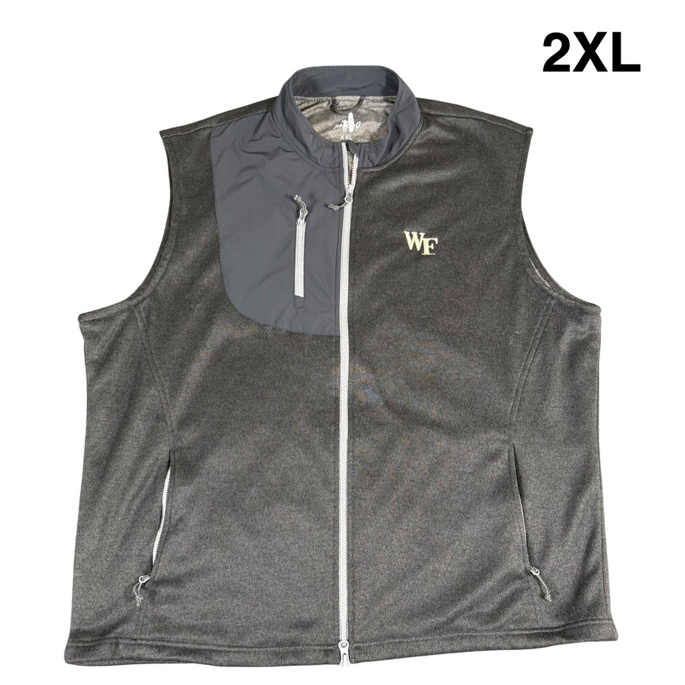 Johnnie-O Wake Forest Demon Deacons Full Zip Performance Golf Vest Mens XXL Gray